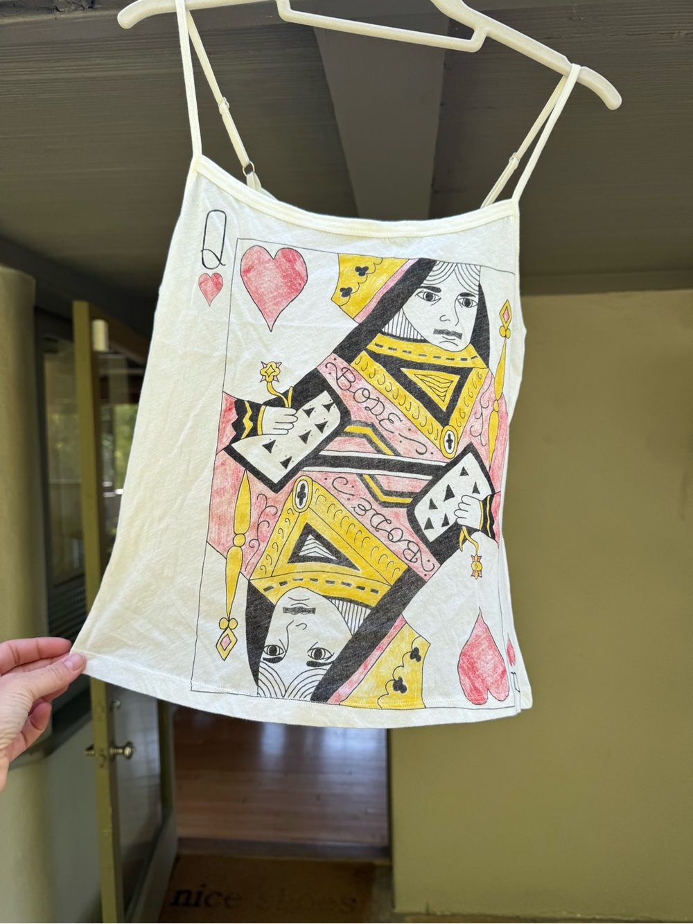 Bode (New with tags) Queen of Hearts Graphic Spaghetti Strap Tank - S